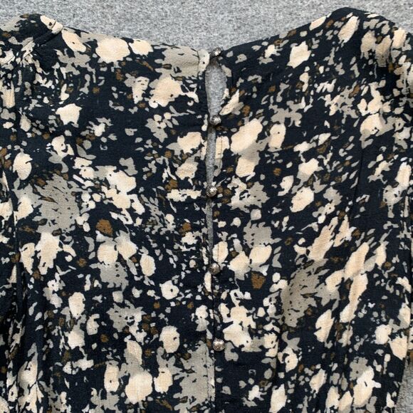 Free People Romper Women XS Extra Small All Right Raven Floral Ruffles Faux Wrap - Picture 10 of 13